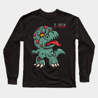 Zombie T Rex Z Rex Halloween Dinosaur Long Sleeve T-Shirt